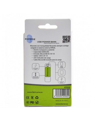 POWER BANK 2600 mAh AZUL