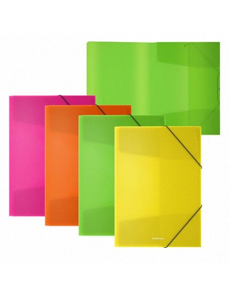 ERICH KRAUSE CARPETA CON GOMAS ELÁSTICAS DIAGONAL NEON, A4, COLORES SURTIDOS 50383