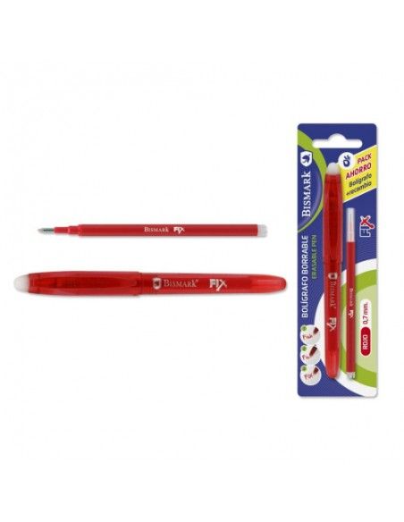 BOLIGRAFO BORRABLE C/CAPUCHON+1 RECAMBIO ROJO