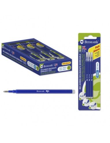 SET 3 UNIDADES RECAMBIO BOLIGRAFO BORRABLE AZUL