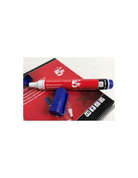 MARCADOR PERMANENTE 5 STARS COLOR AZUL 1-4MM