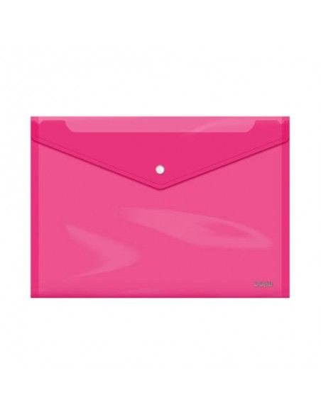 DOHE SOBRES POLIPROPILENO BROCHE ROSA FOLIO APAISADO 360X255 91477