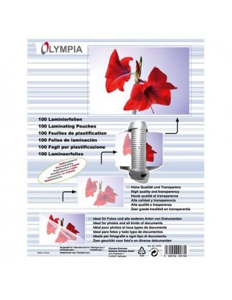 OLYMPIA LAMINAS A6 125 MICRAS 100 UNIDADES