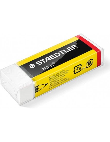 Staedtler Noris 526 N20 Goma de Borrar - Alta Calidad - Minimos Residuos - Color Blanco