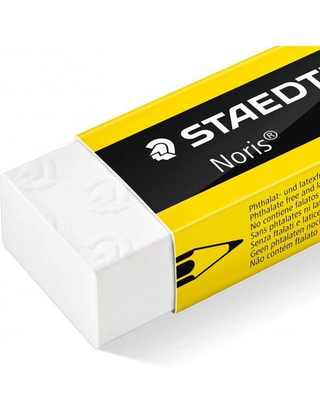 Staedtler Noris 526 N20 Goma de Borrar - Alta Calidad - Minimos Residuos - Color Blanco