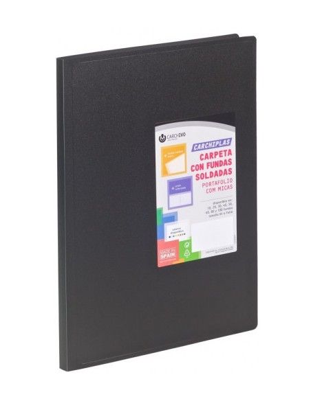 CARCHIVO CARPETA CARCHIPLAS-BOOK A4 POLIPROPILENO 50 FUNDAS SOLDADAS NEGRO 50305006