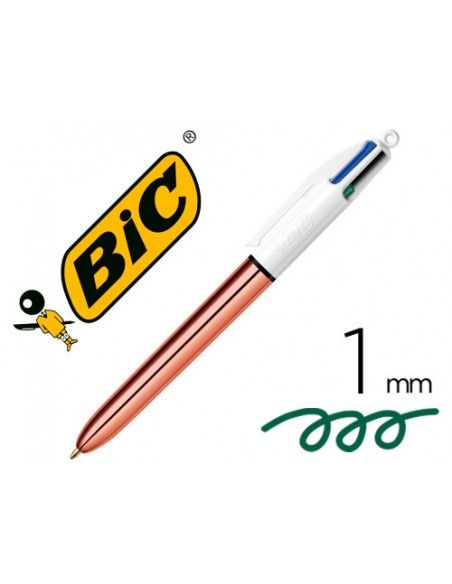 BIC BOLÍGRAFO 4 COLORES CUERPO ORO ROSA 951737