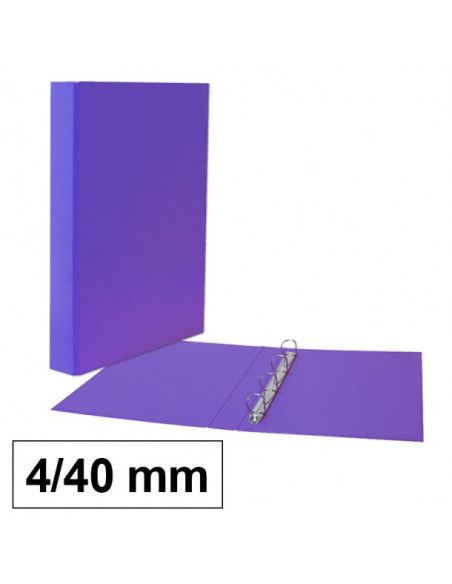 Plus Office Carpeta Anillas Folio Cartón Forrado PP 4/40mm Violeta