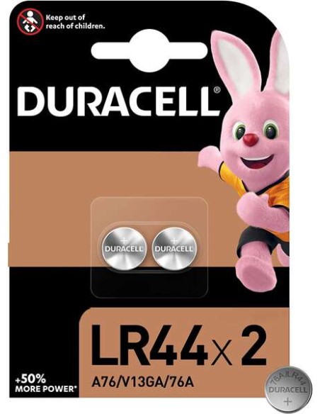 Duracell Pilas Alcalinas de Boton LR44 76A/A76/V13GA 1.5V - 2 Unidades