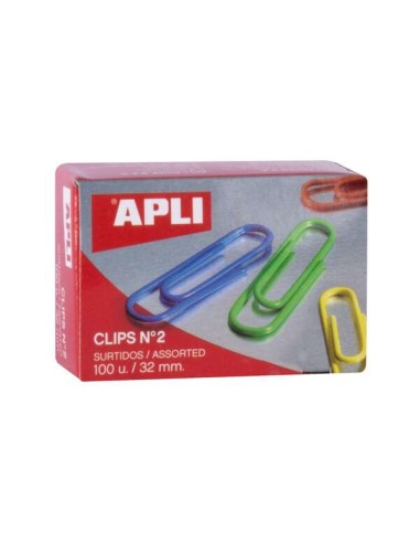 Apli Pack de 100 Clips nº2 32 mm - Colores...