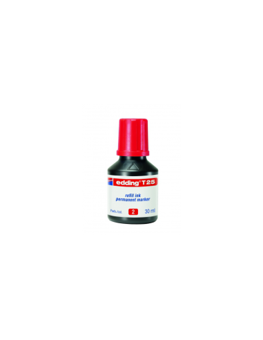 FRASCO TINTA PARA RELLENAR 25ML ROJA EDDING...
