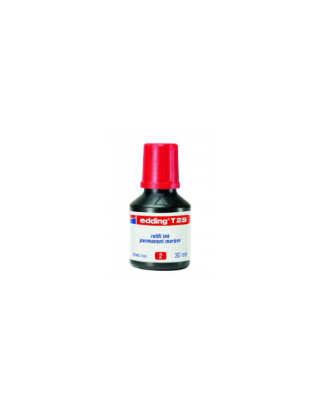 FRASCO TINTA PARA RELLENAR 25ML ROJA EDDING T25-002